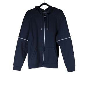 Inc International Concepts Black Pure Zip-Up Men's Casual Cotton Hooded Jacket